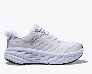 White HOKA Bondi SR Men's Running Shoes | 831902YKA