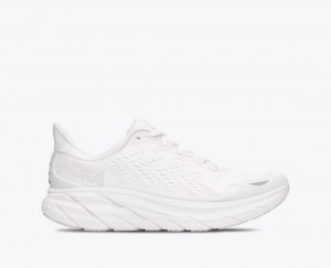 White HOKA Clifton 8 Men's Running Shoes | 165783SEX