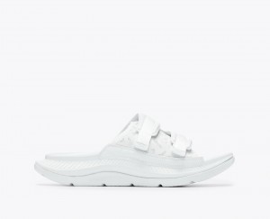 White HOKA Ora Luxe Men's Slide | 304167FUK