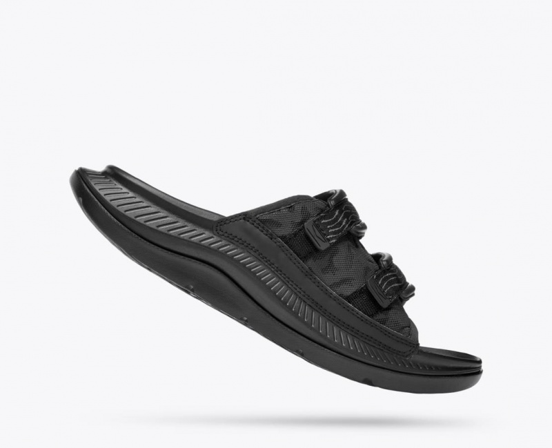 Black HOKA Ora Luxe Men's Slide | 463275HZD