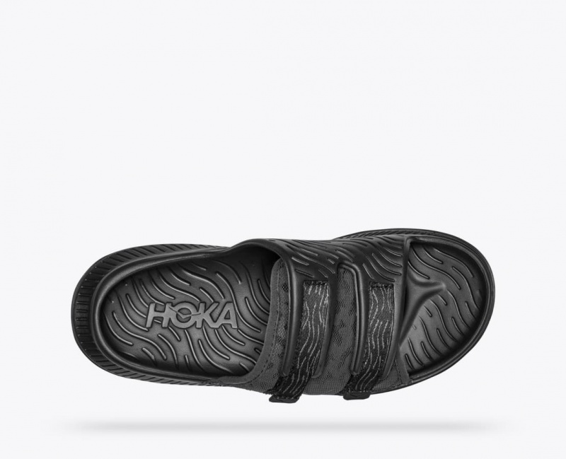 Black HOKA Ora Luxe Men's Slide | 463275HZD