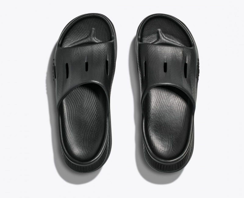 Black HOKA Ora Recovery 3 Kids' Slides | 706293BFX