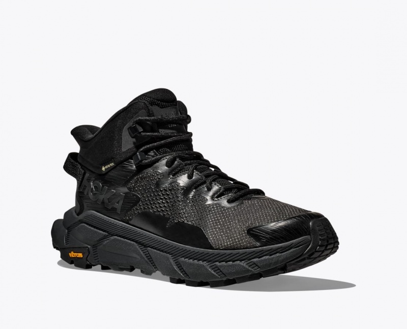 Black HOKA Trail Code GTX Men's Hiking Boots | 492067PCO