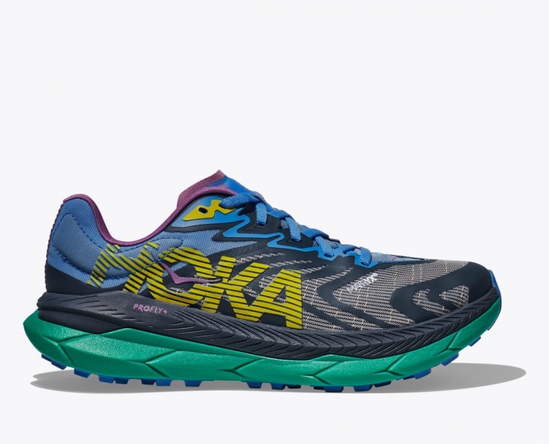 Black / Grey / Blue HOKA Tecton X 2 Men\'s Trail Running Shoes | 814269TNW