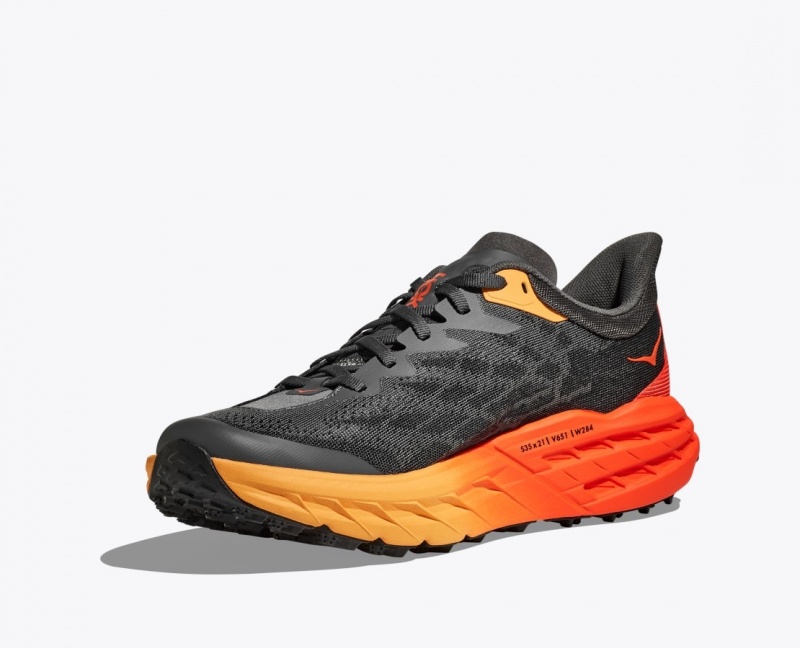 Black / Orange / Red HOKA Speedgoat 5 Men's Trail Running Shoes | 564281AEO