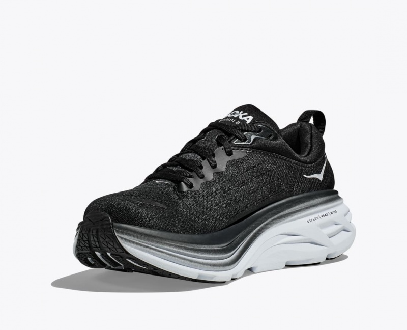 Black / White HOKA Bondi 8 Men's Running Shoes | 148306HLF