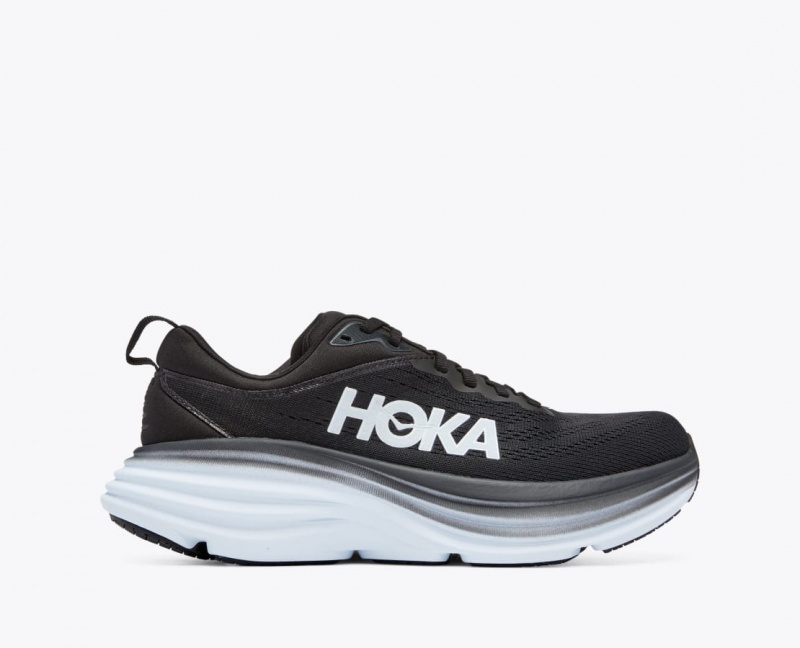 Black / White HOKA Bondi 8 Women\'s Running Shoes | 453129VPT