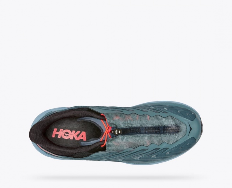 Blue Green / Grey HOKA Project Clifton Women's Sneakers | 075246DKM