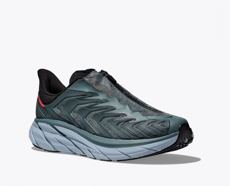 Blue Green / Grey HOKA Project Clifton Women's Sneakers | 075246DKM