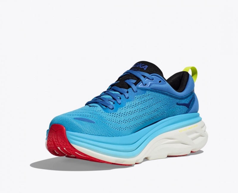 Blue HOKA Bondi 8 Men's Running Shoes | 518643HNT