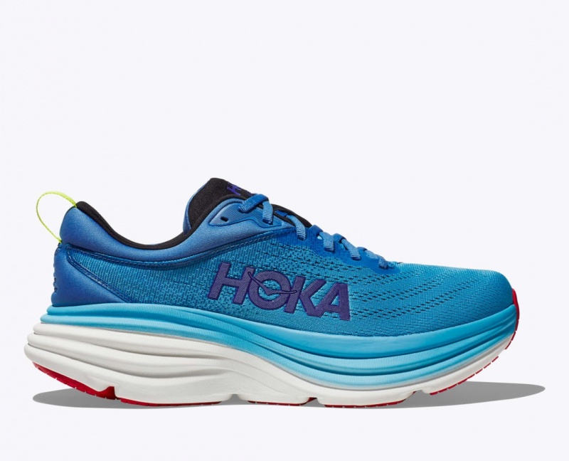 Blue HOKA Bondi 8 Men\'s Running Shoes | 518643HNT