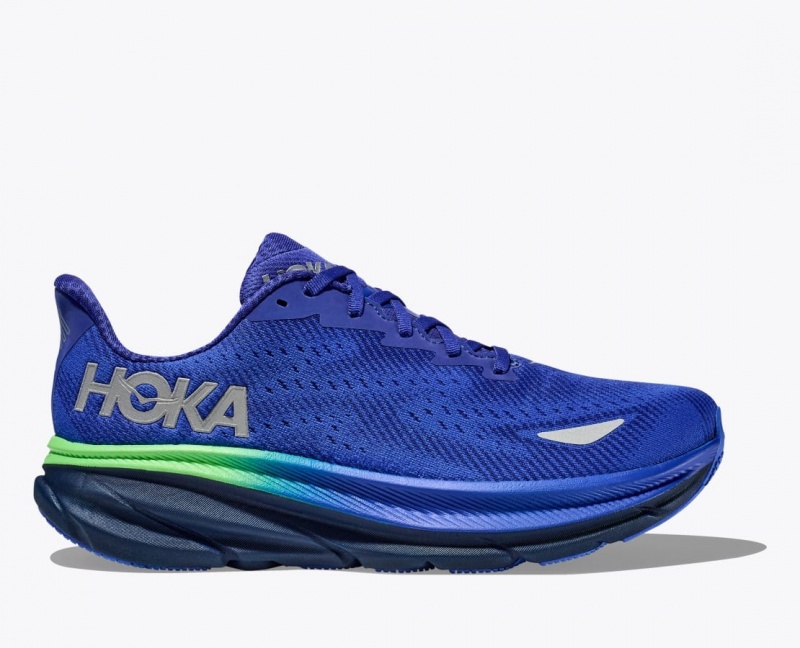 Blue HOKA Clifton 9 GTX Men\'s Running Shoes | 387146QRA