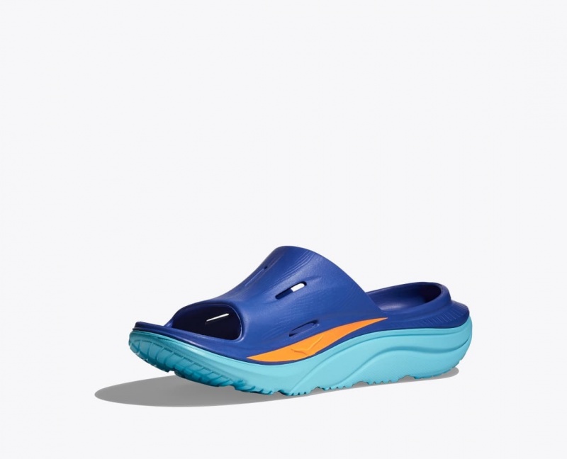 Blue HOKA IRONMAN Ora Recovery Men's Slide | 137685MPZ