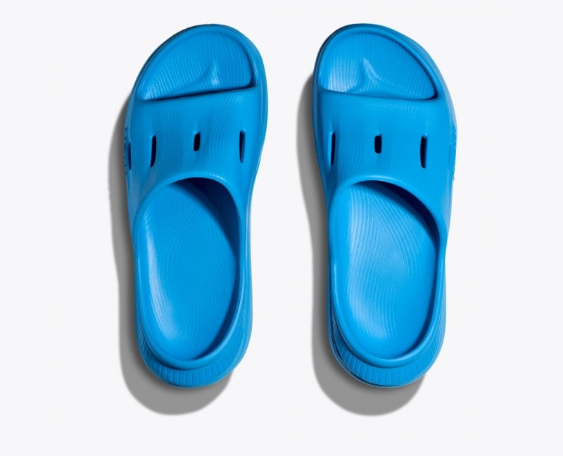 Blue HOKA Ora Recovery 3 Kids' Slides | 135429SVN