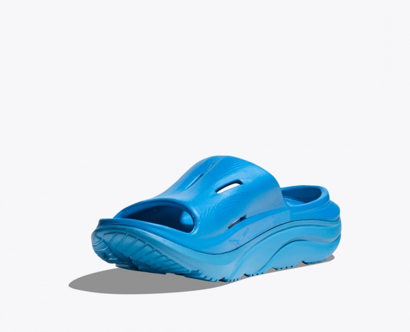 Blue HOKA Ora Recovery 3 Kids' Slides | 135429SVN