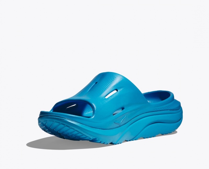 Blue HOKA Ora Recovery 3 Women's Slide | 572048BTF