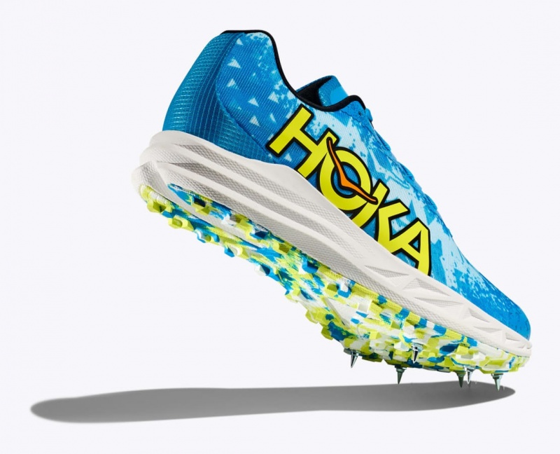 Blue / Green HOKA Crescendo XC Men's Track Spikes | 825679YBH