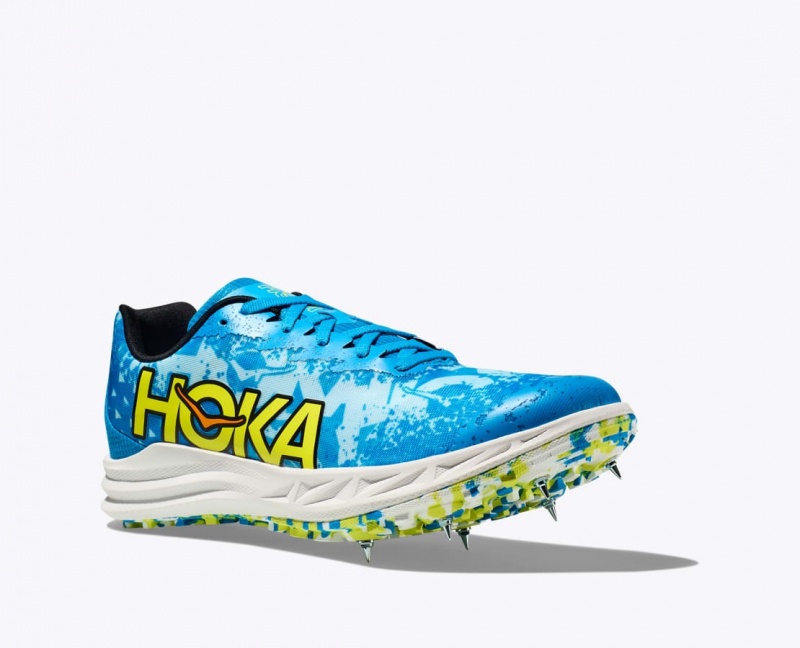 Blue / Green HOKA Crescendo XC Men's Track Spikes | 825679YBH