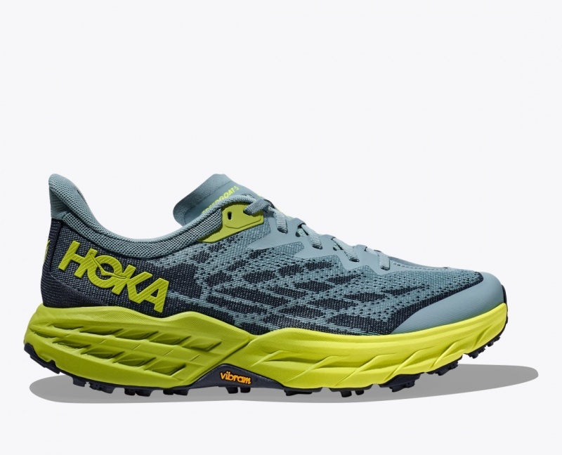 Blue / Green / Black HOKA Speedgoat 5 Men\'s Trail Running Shoes | 450789MQB