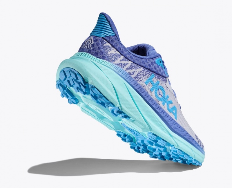 Blue / Grey HOKA Challenger 7 Women's Trail Running Shoes | 695823NRK