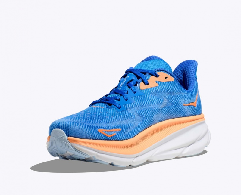 Blue / Orange HOKA Clifton 9 Men's Running Shoes | 730429HMK