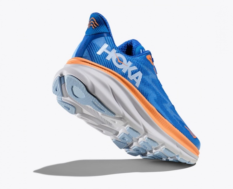 Blue / Orange HOKA Clifton 9 Men's Running Shoes | 730429HMK