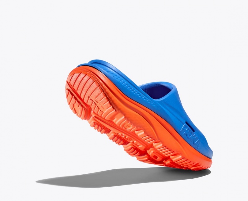 Blue / Orange HOKA Ora Recovery 3 Kids' Slides | 458176YTZ