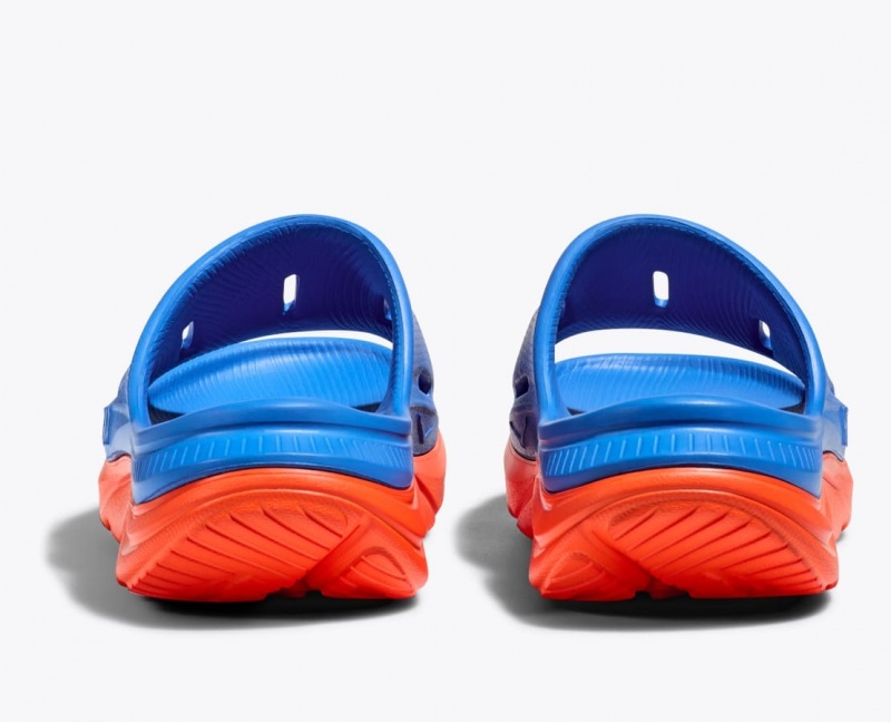 Blue / Orange HOKA Ora Recovery 3 Kids' Slides | 458176YTZ