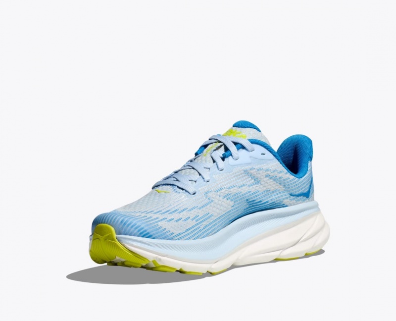 Blue / White HOKA Clifton 9 Kids' Running Shoes | 048657HAW