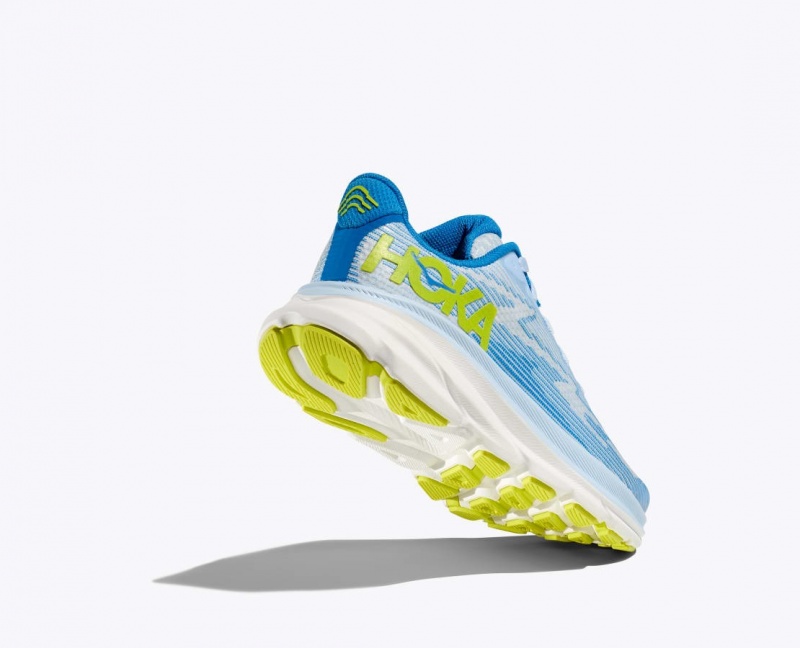 Blue / White HOKA Clifton 9 Kids' Running Shoes | 048657HAW