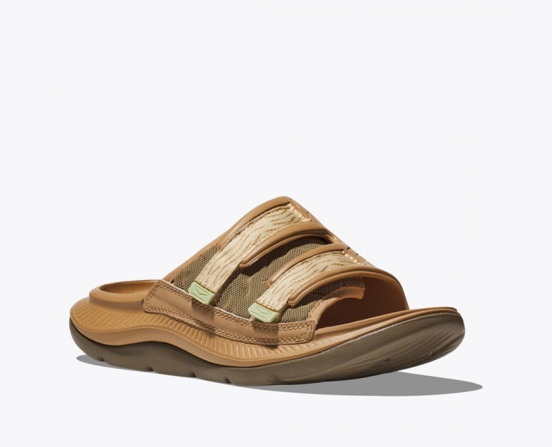 Brown HOKA Ora Luxe Men's Slide | 206953NEZ