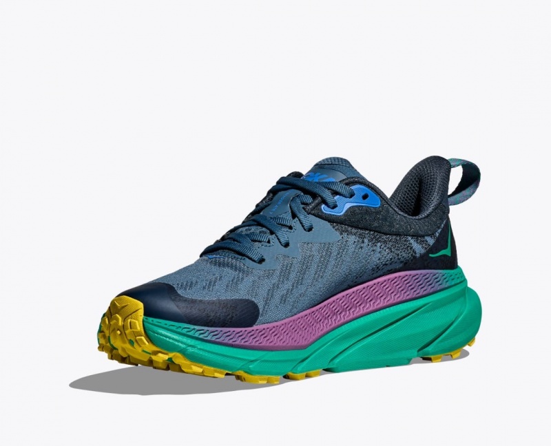 Dark Blue HOKA Challenger 7 GTX Women's Trail Running Shoes | 096125QAI