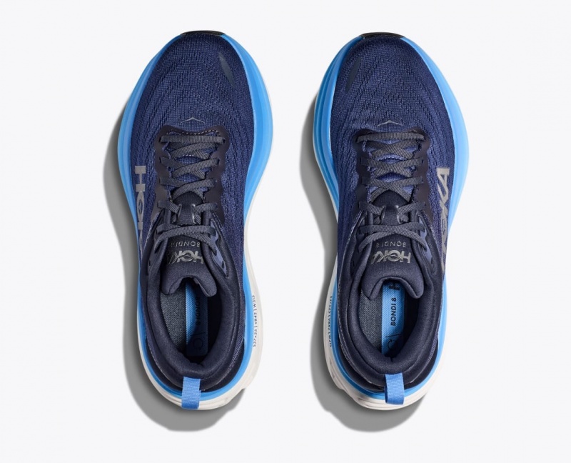 Dark Blue / Blue HOKA Bondi 8 Men's Running Shoes | 491386JFD