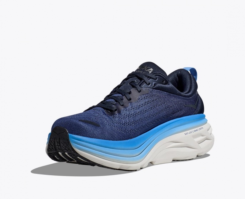 Dark Blue / Blue HOKA Bondi 8 Men's Running Shoes | 491386JFD