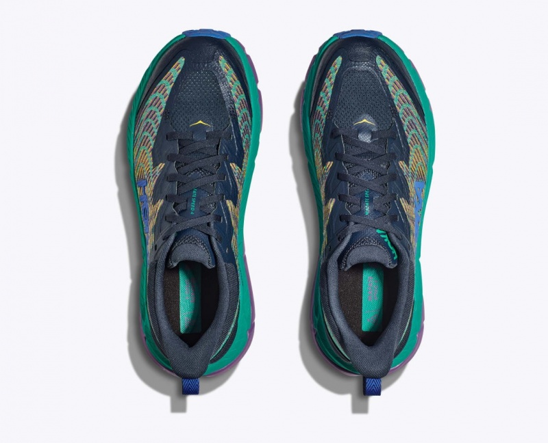 Dark Blue / Green HOKA Mafate Speed 4 Men's Trail Running Shoes | 053812ZFN