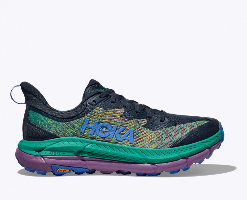 Dark Blue / Green HOKA Mafate Speed 4 Men\'s Trail Running Shoes | 053812ZFN