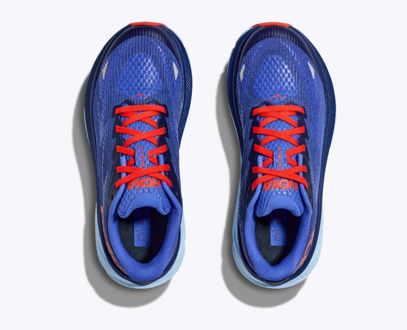 Dark Blue / Red HOKA Clifton 9 Kids' Running Shoes | 580231TVE