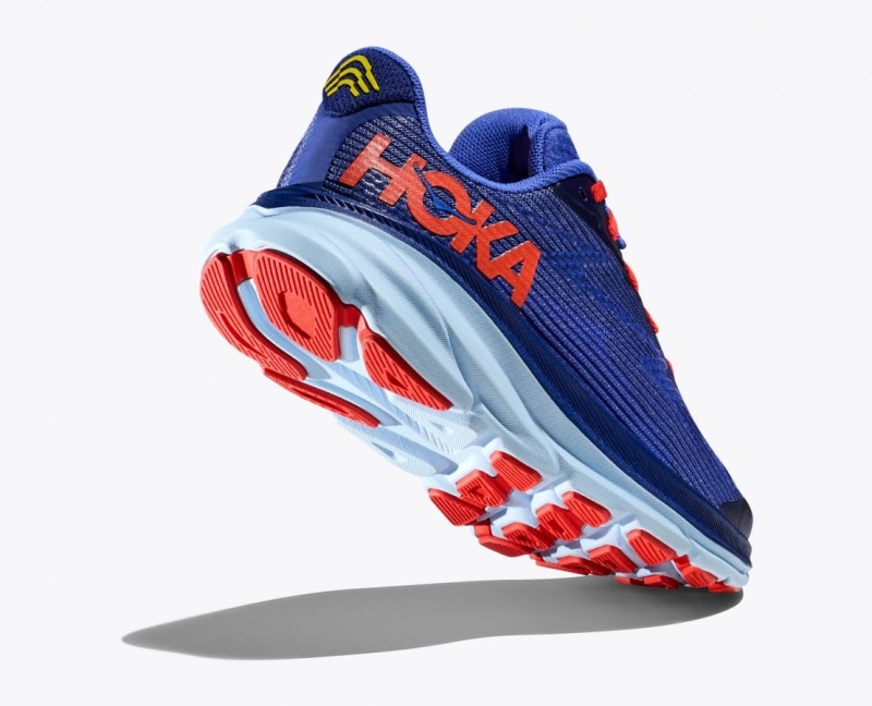 Dark Blue / Red HOKA Clifton 9 Kids' Running Shoes | 580231TVE