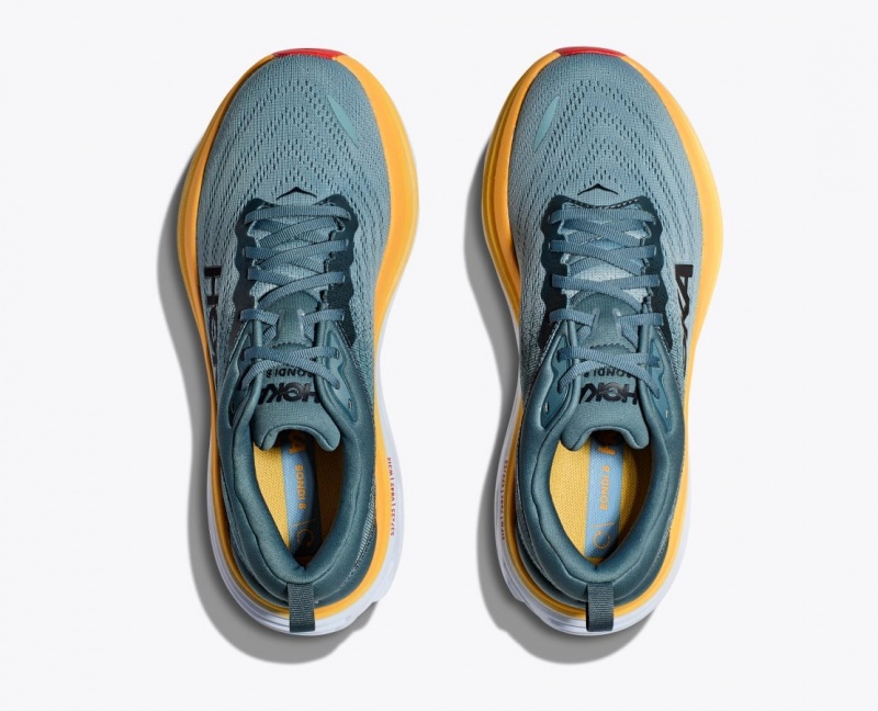 Dark Blue / Yellow HOKA Bondi 8 Men's Running Shoes | 582967BTF