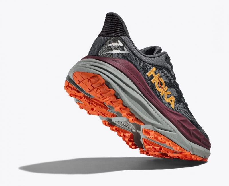 Dark Grey / Black / Dark Red HOKA Stinson 7 Men's Trail Running Shoes | 347605UVC