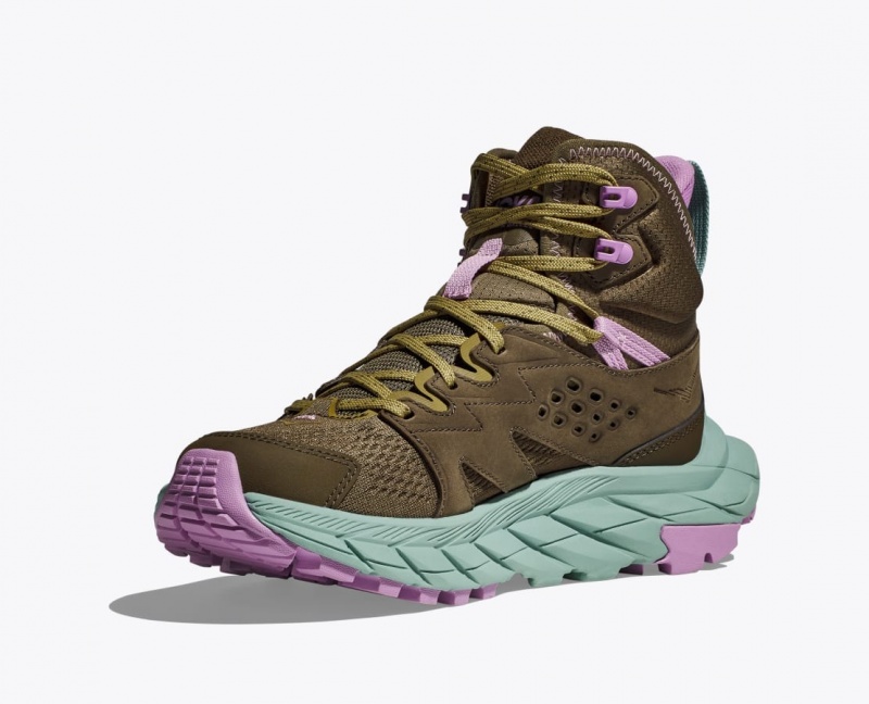 Dark Olive HOKA Anacapa Breeze Mid Women's Hiking Boots | 409816SOW