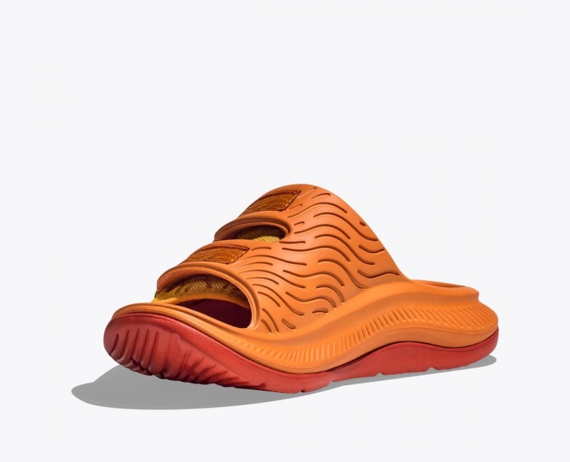 Dark Orange HOKA Ora Luxe Men's Slide | 076452TBY