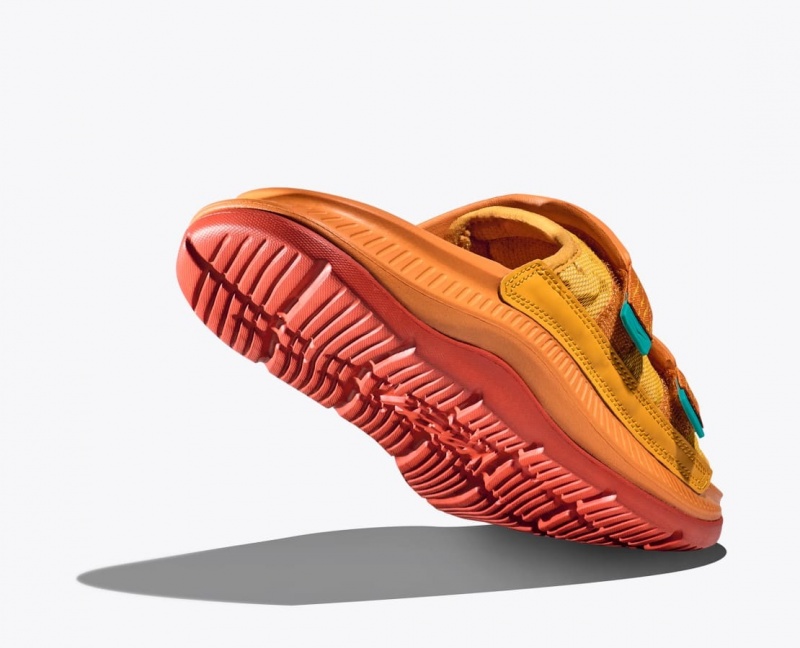 Dark Orange HOKA Ora Luxe Men's Slide | 076452TBY