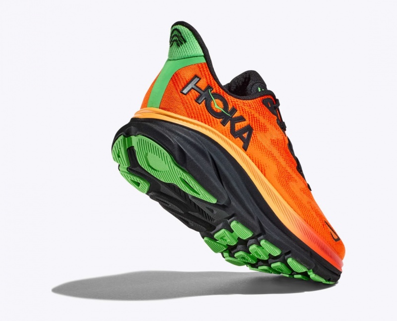 Dark Orange / Black HOKA Clifton 9 Men's Running Shoes | 072861JHD