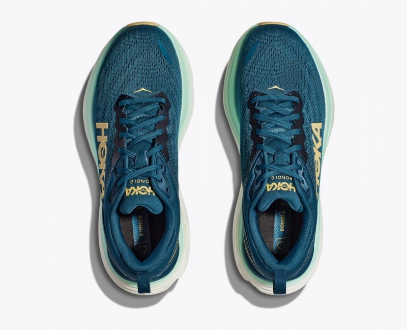 Dark Turquoise HOKA Bondi 8 Men's Running Shoes | 321845PZH