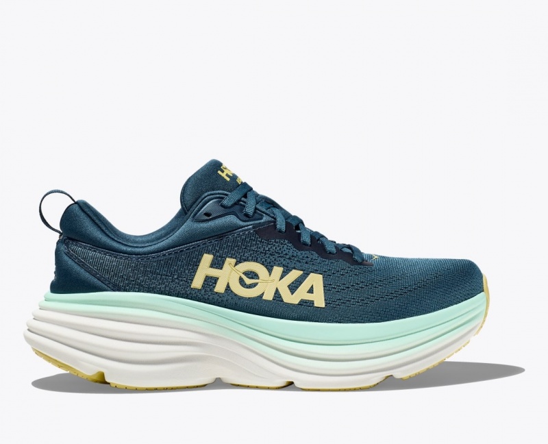 Dark Turquoise HOKA Bondi 8 Men\'s Running Shoes | 321845PZH