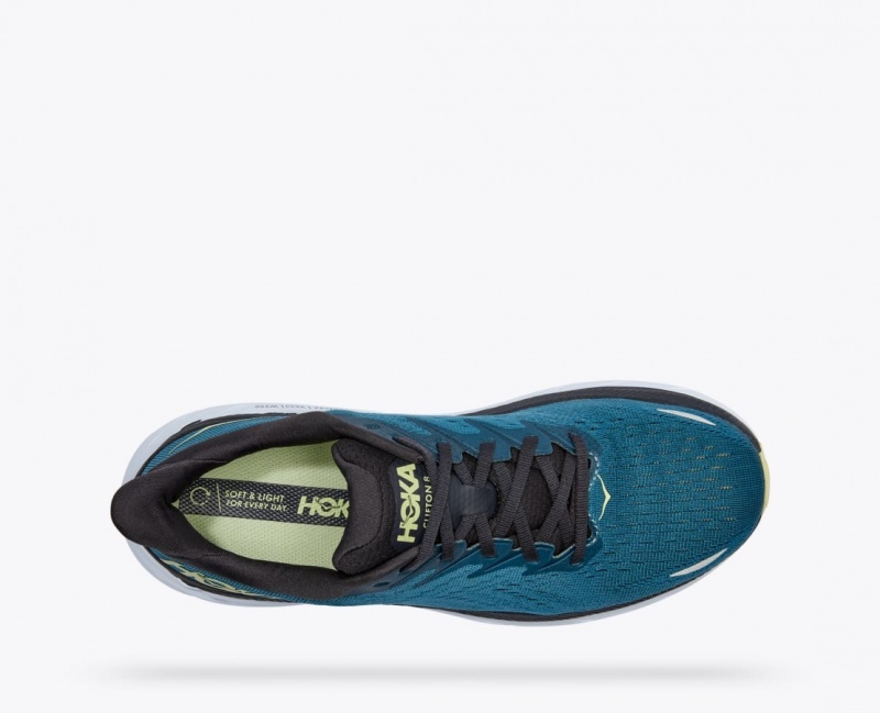 Dark Turquoise / Black HOKA Clifton 8 Men's Running Shoes | 691705ICD