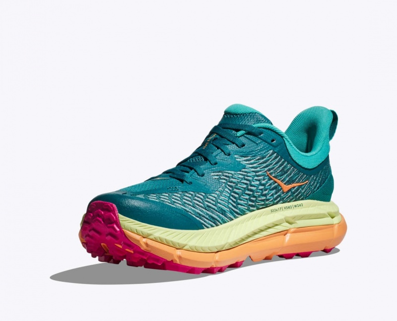 Dark Turquoise / Green HOKA Mafate Speed 4 Women's Trail Running Shoes | 985673ZMU