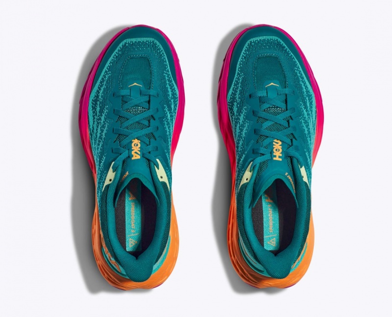 Dark Turquoise / Pink / Orange HOKA Speedgoat 5 Men's Trail Running Shoes | 531902ZFG