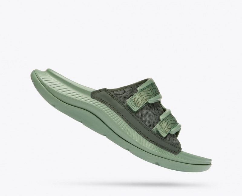 Green HOKA Ora Luxe Men's Slide | 470962CAB